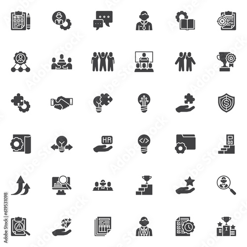 Business management vector icons set