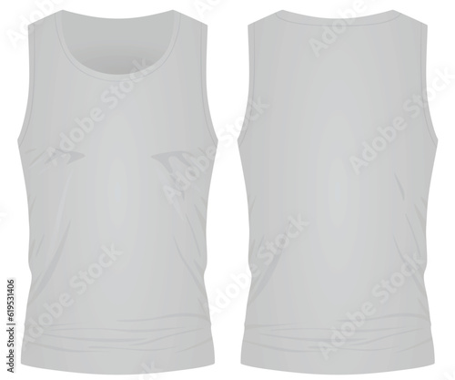 Grey sleeveless t shirt. vector illustration