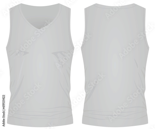 Grey  sleeveless t shirt. vector illustration