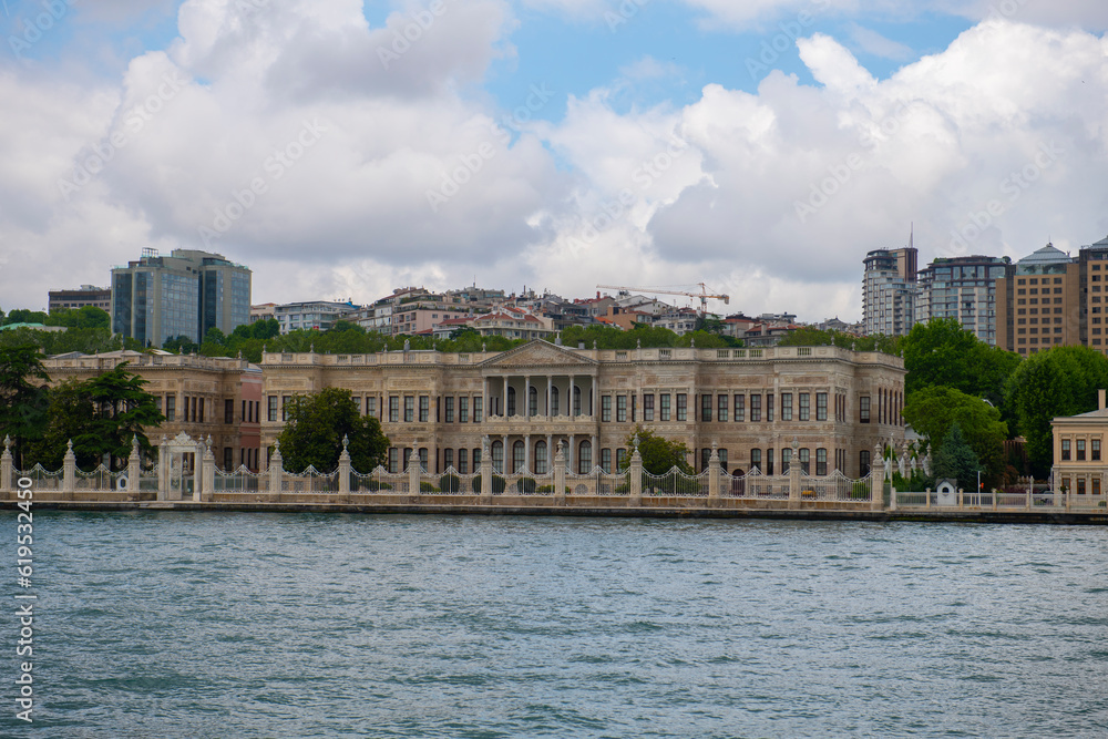 National Palaces Painting Museum (Resim Muzesi) at the Crown Prince Residence of Dolmabahce Palace in Besiktas district in historic city of Istanbul, Turkey. Viewed from Bosphorus Strait. 