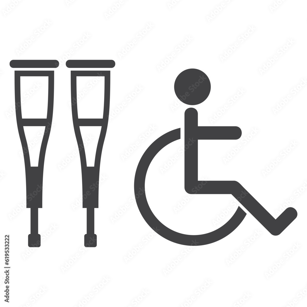 disabled person sign , solid icon disabled person sign , solid icon
