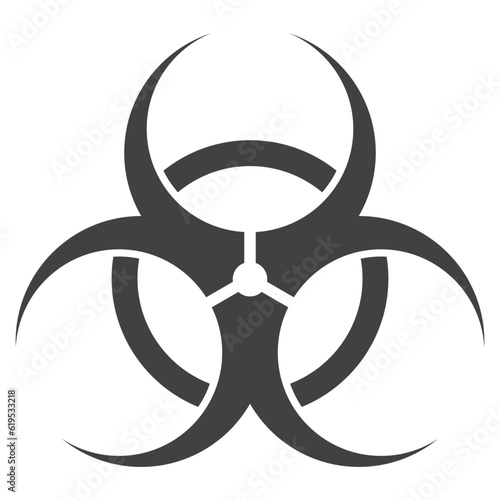 biohazard sign for dangerous warning , solid icon
