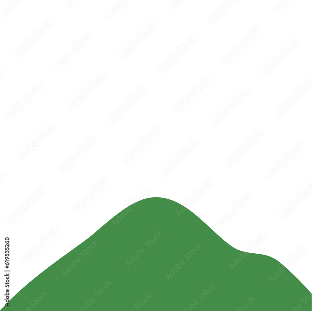 Obraz premium Flat Green Mountain Illustration