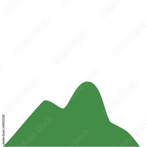 Flat Green Mountain Illustration