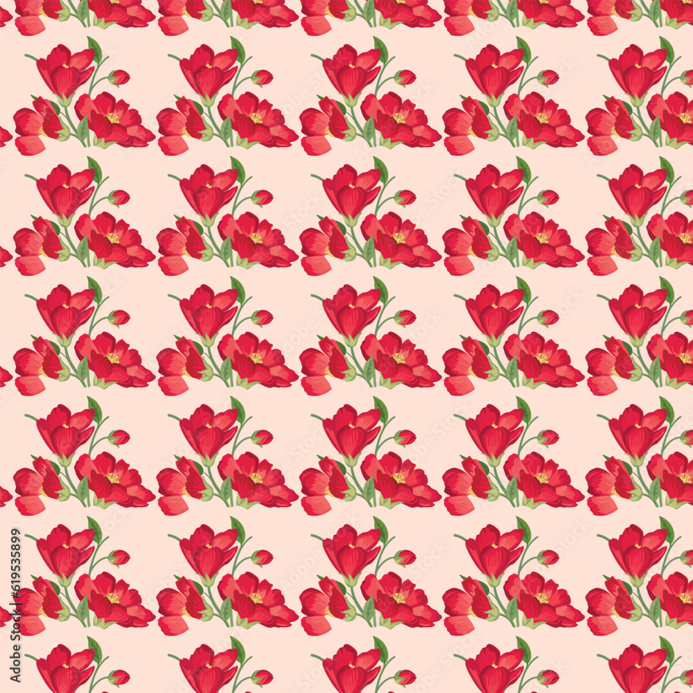 Vector illustration of a seamless floral pattern with cute birds in spring for Wedding, anniversary, birthday and party. Design for banner, poster, card, invitation and scrapbook Vector illustration of a seamless floral pattern with cute birds in spring for Wedding, anniversary, birthday and party. Design for banner, poster, card, invitation and scrapbook