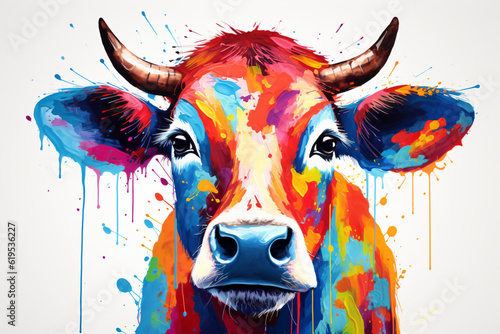 colorful head of cow