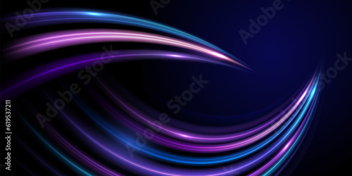 Modern abstract high-speed light trails effect. Futuristic dynamic motion technology. Movement pattern for banner or poster design background. Vector eps10.