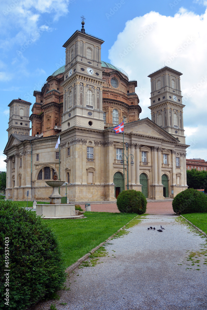Vicoforte, Piedmont, Italy - 06-10-2023-  The Sanctuary of  Vicoforte (also known as Santuario Regina Montis Regalis)