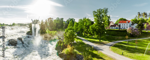 Wasserfall in Hønefoss in Norwegen