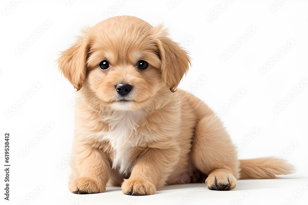 Very beautiful and cute dogs on a white background. Isolated