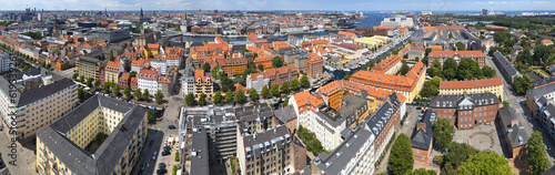 Panoramic view of Copenhagen from the tower of Vor Frelsers Church, Denmark, Europe, Northern Europe 