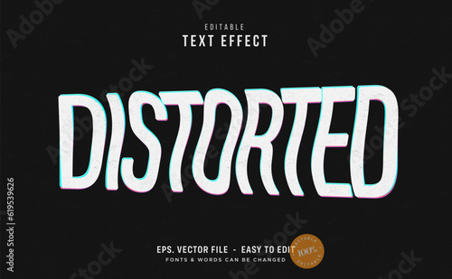 Distorted trend editable text effect