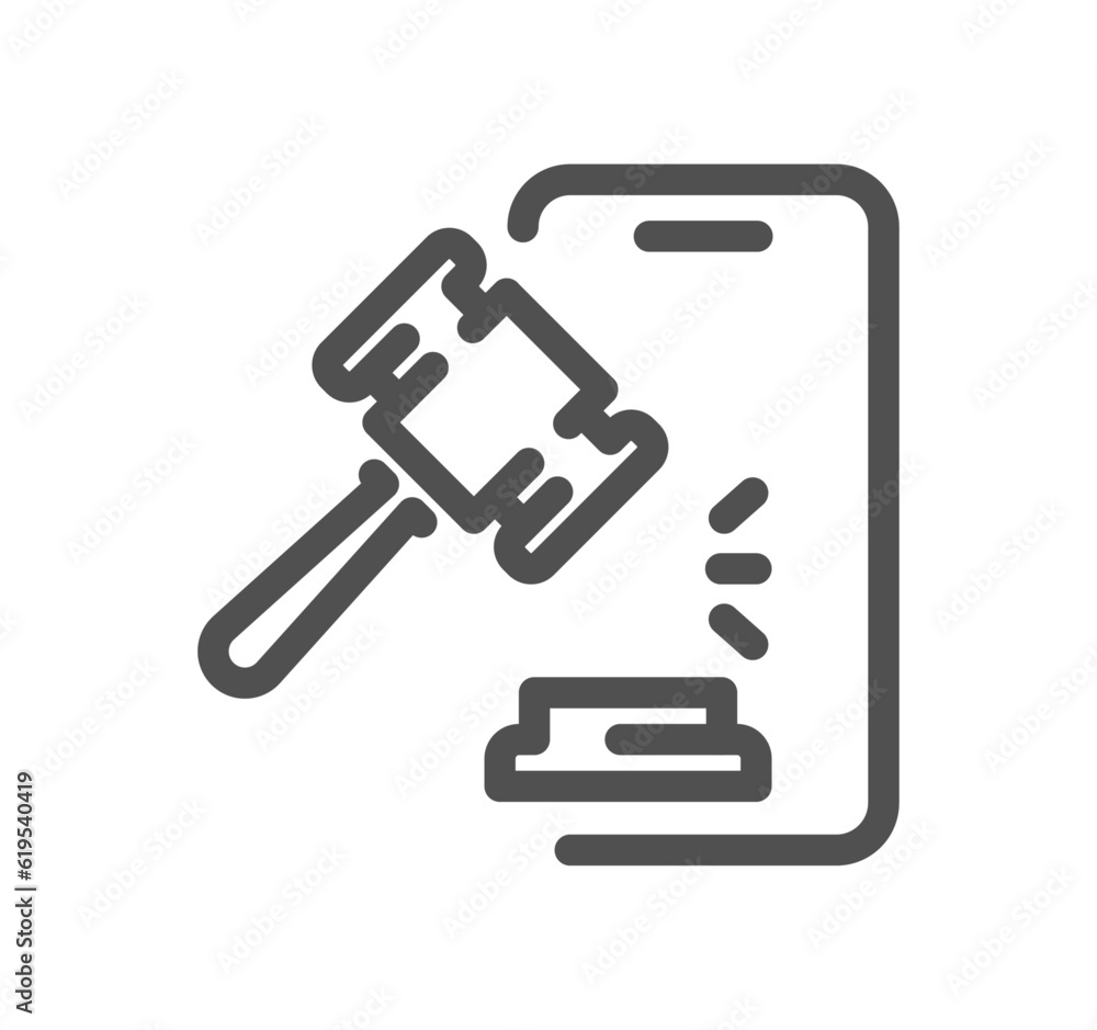 Auction related icon outline and linear vector. Auction related icon outline and linear vector.
