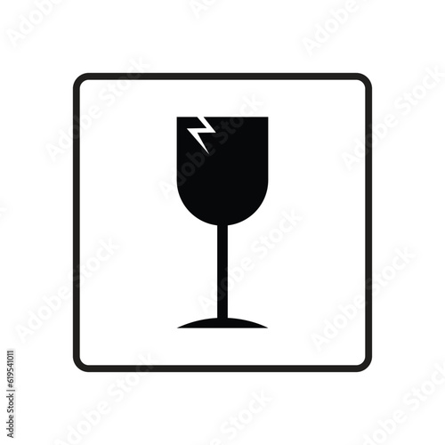 Fragile symbol icon vector illustration isolated on white background