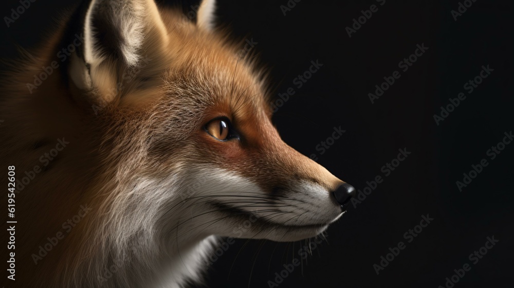 Fototapeta premium red fox animal in the wildlife mammal wild generative ai