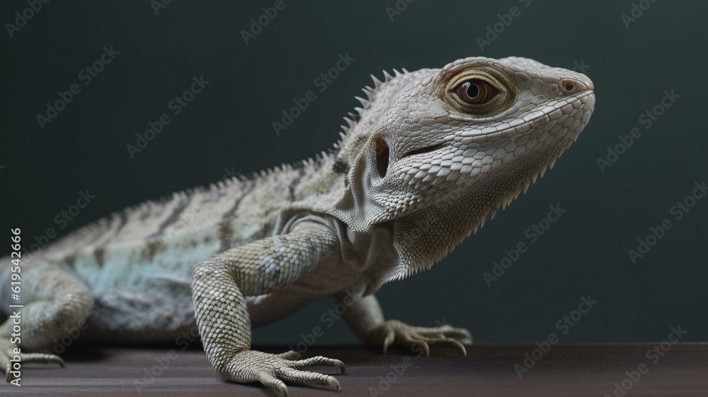 close up of iguana lizard reptile animal green generative ai close up of iguana lizard reptile animal green generative ai