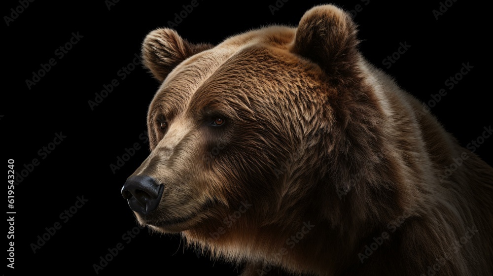 Obraz premium brown bear portrait animal wild grizzly generative ai