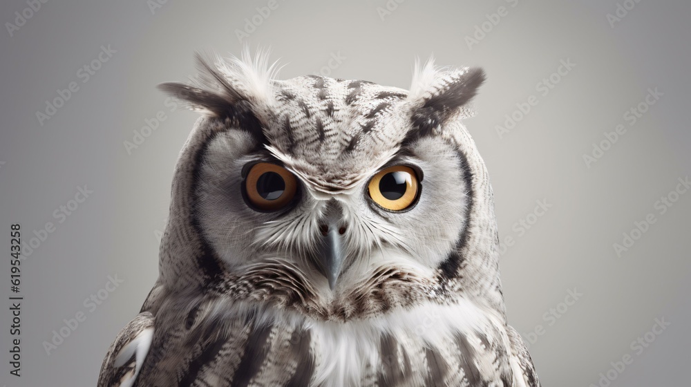 Fototapeta premium portrait of a owl bird animal wildlife nature generative ai