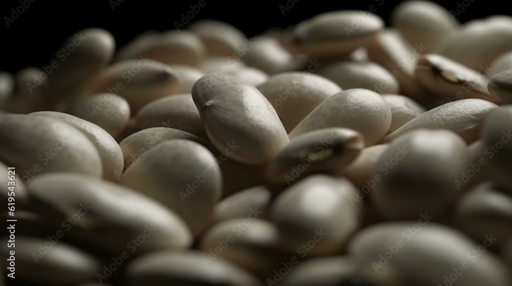 beans on a black background food red bean generative ai