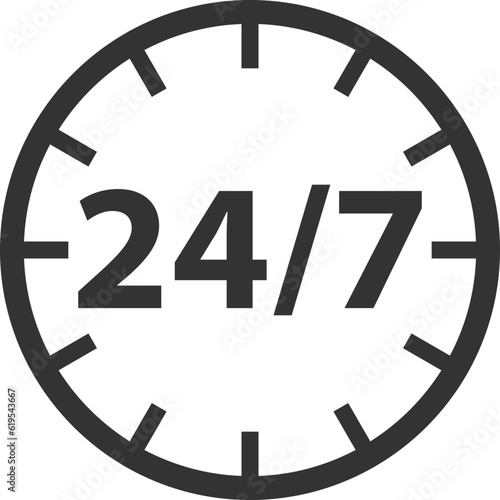 24 Hours a day service icon symbol vector