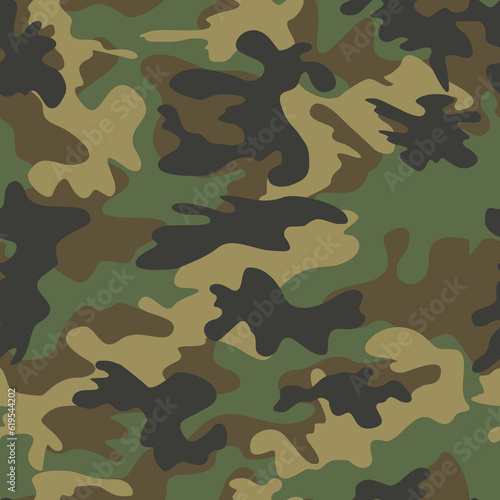 Fotomural Vector camouflage military pattern seamless army background, disguise texture