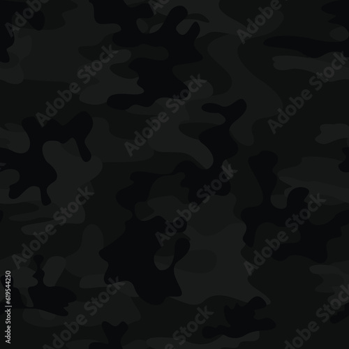  Black camouflage vector background seamless night pattern, street design for textile