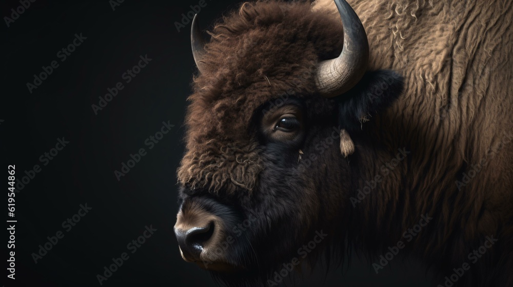 american bison isolated on black background buffalo animal mammal wildlife generative ai american bison isolated on black background buffalo animal mammal wildlife generative ai