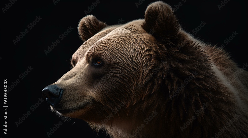 Obraz premium brown bear portrait animal wild grizzly generative ai