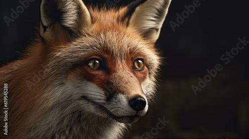red fox animal in the wildlife mammal wild generative ai