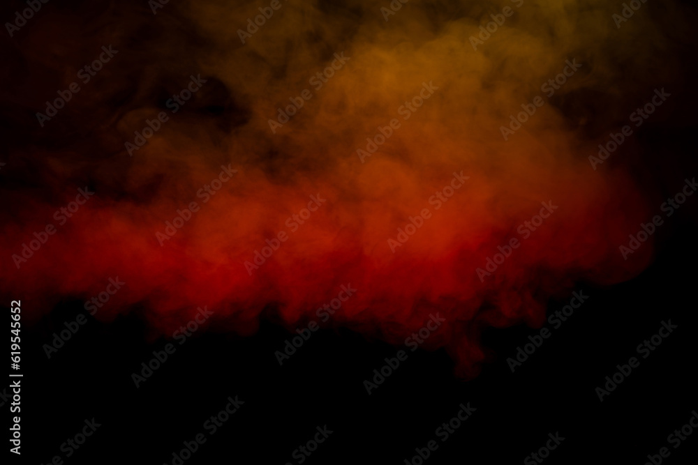 Orange and red steam on a black background. Orange and red steam on a black background.