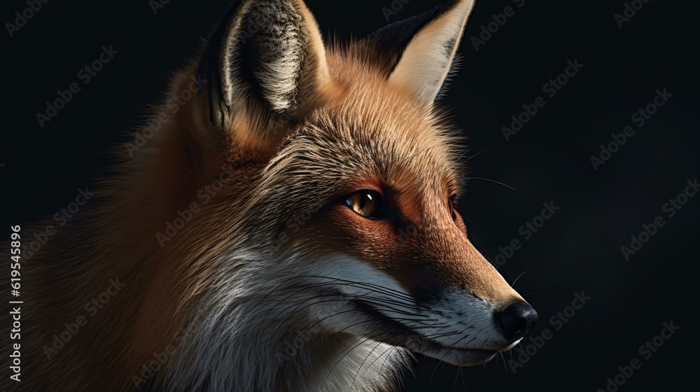 Fototapeta premium red fox animal in the wildlife mammal wild generative ai