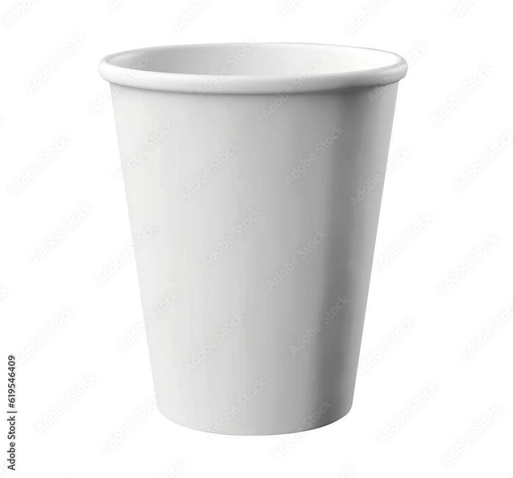 White cup for mockup on transparent background. Generative AI. White cup for mockup on transparent background. Generative AI.