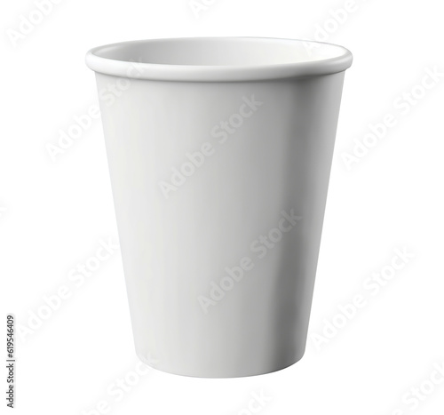 White cup for mockup on transparent background. Generative AI.