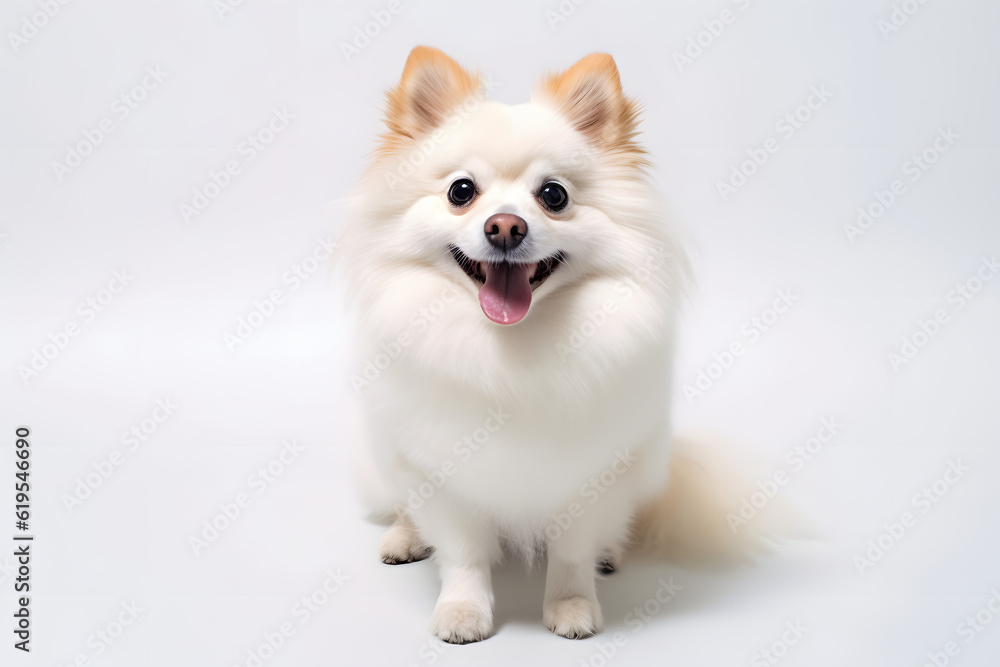 white pomeranian dog puppy