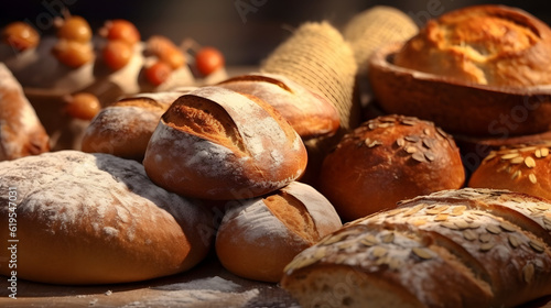 assortment of baked bread