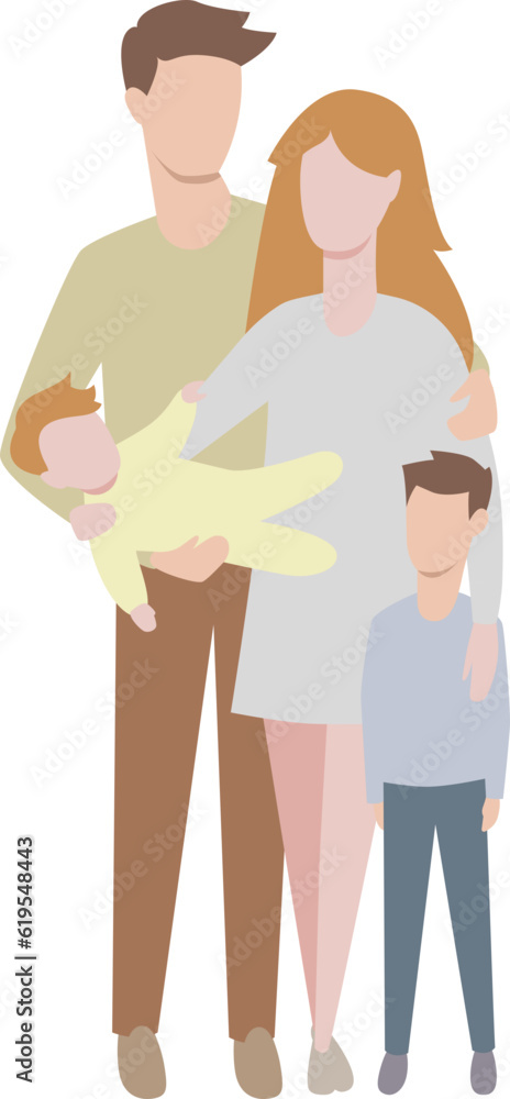 mother their children boy and baby girl. modern flat design pastel color. vector illustration. mother their children boy and baby girl. modern flat design pastel color. vector illustration.