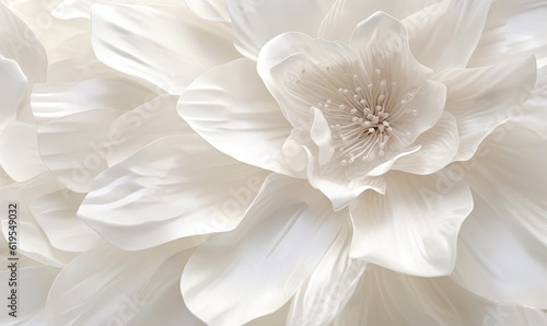  a close up of a white flower with a lot of petals.  generative ai © Anna