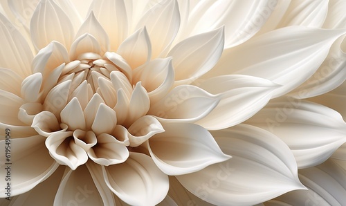  a large white flower with lots of leaves on it's petals.  generative ai © Anna