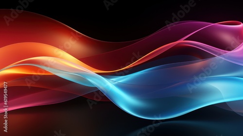 Dark abstract background with a glowing blue and red colors, Generative AI