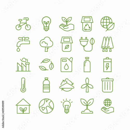 set of ecology logo vector icon
