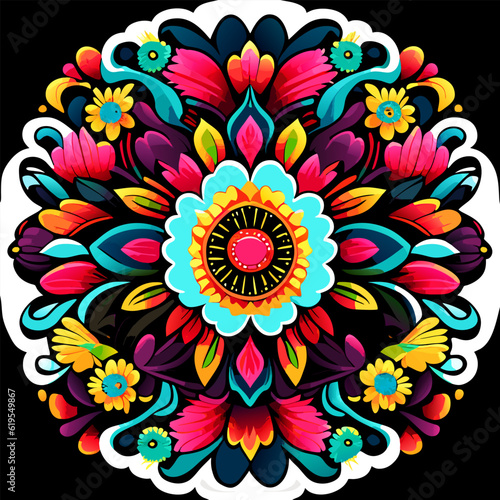 Mexican traditional flower ornament