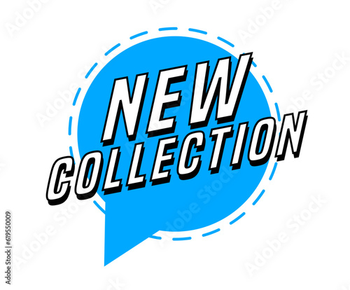 Colorful vector flat design banner new collection. This sign is well adapted for web design.
