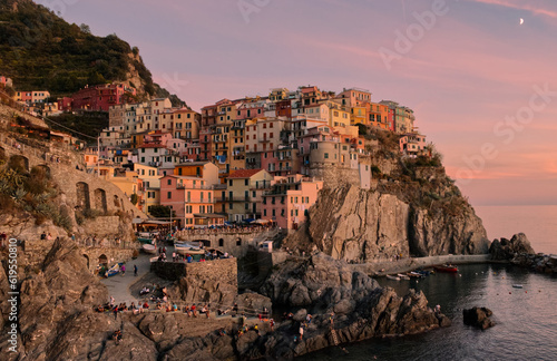 Colorful houses in the village of Manarola.