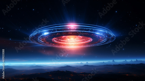 Futuristic alien planet with luminous swirling. 3d rendering
