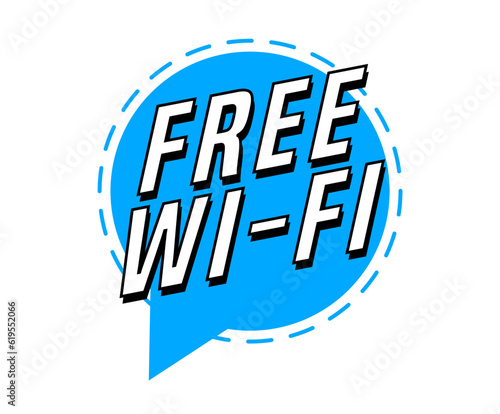 Colorful vector flat design banner free wifi. This sign is well adapted for web design.
