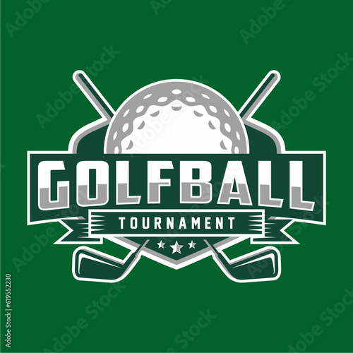 Vector label of golf. Logo of golf championship. Vector illustration.