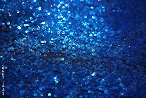 Blue glittery sequin background, generative ai