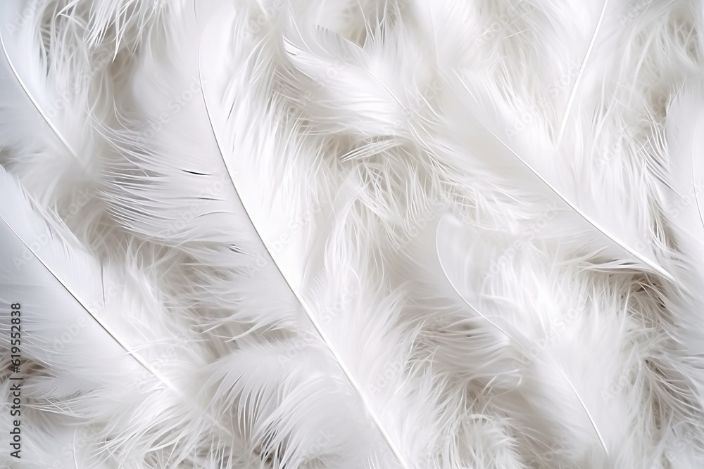 Fototapeta premium white feathers background, generative ai
