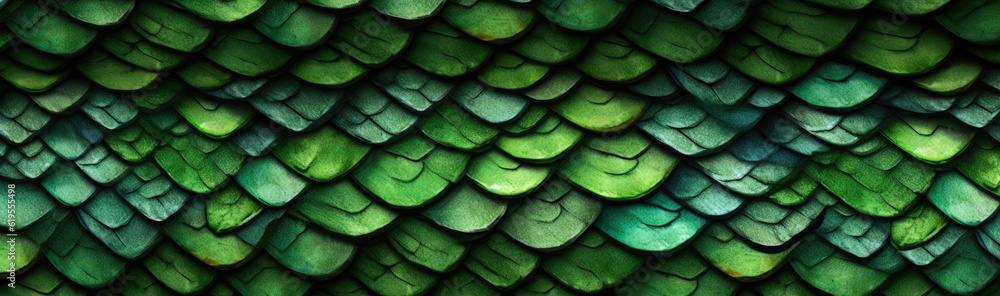 Obraz premium Seamless Green Snake Skin Pattern. Generative AI