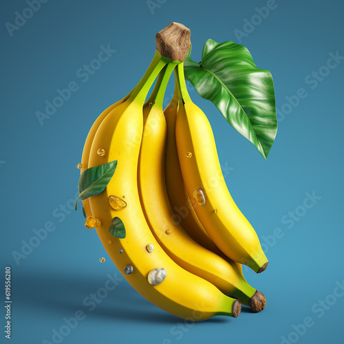 3d illustration of banana fruit shape